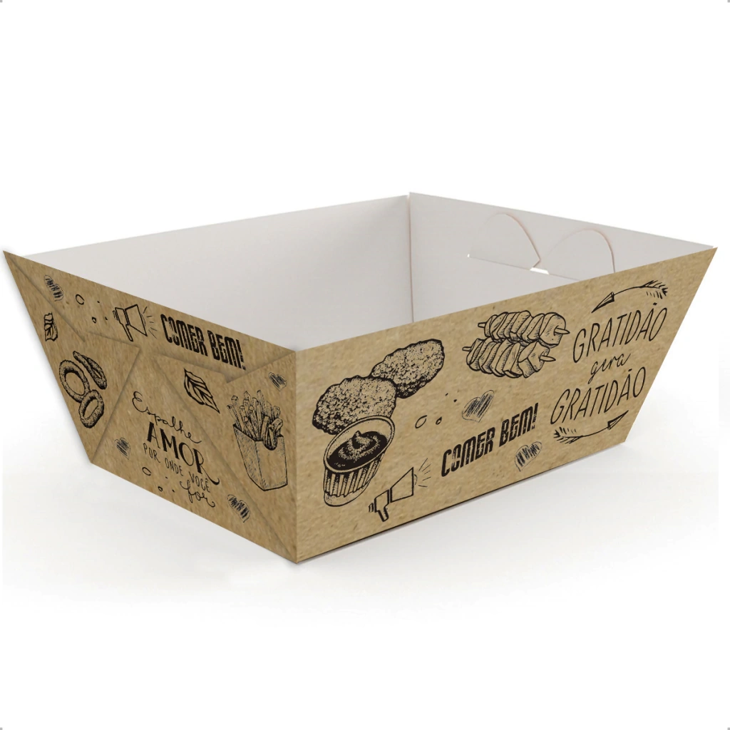Bandeja kraft personalizada para porções e petiscos
