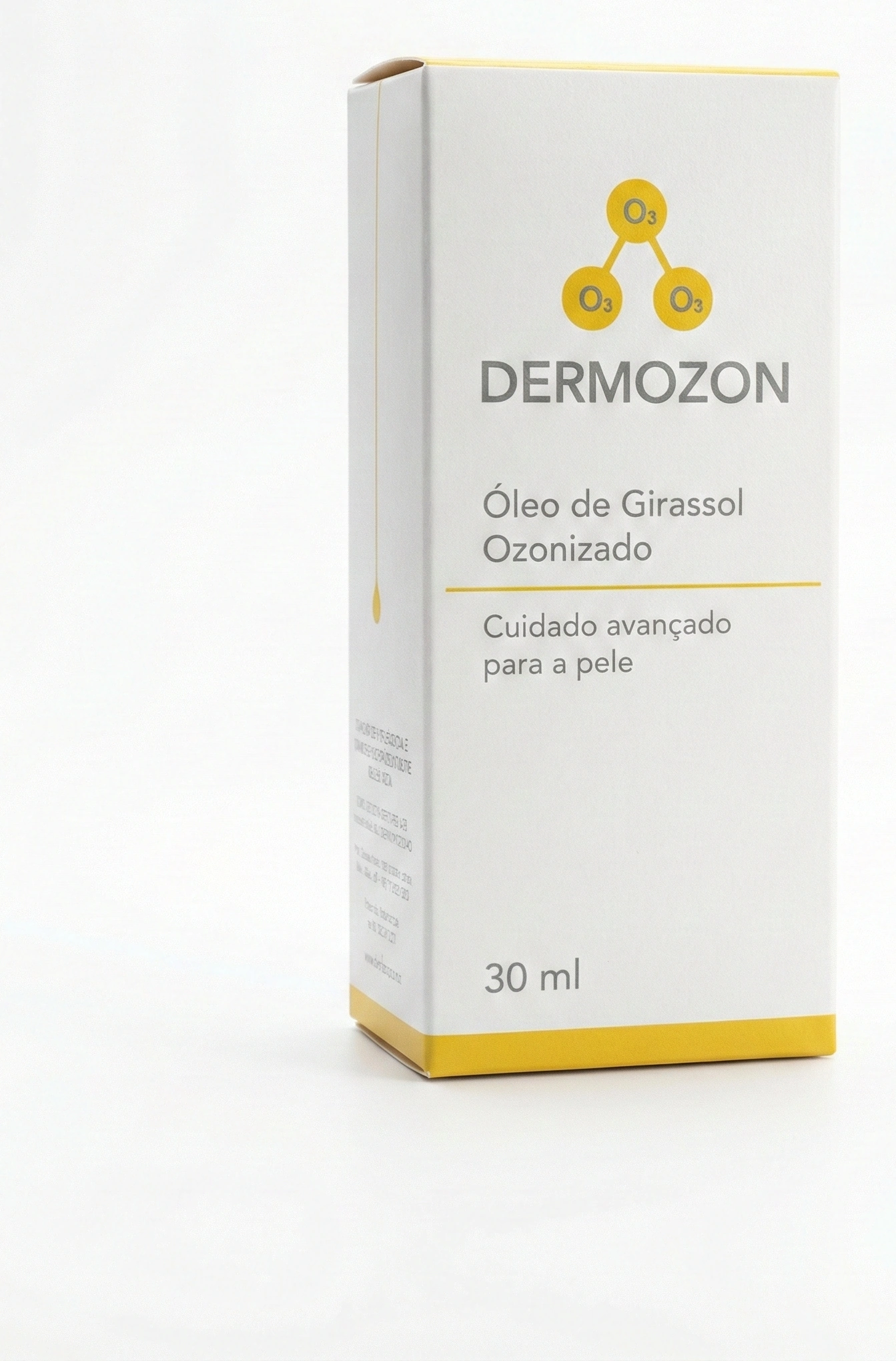 Caixa branca personalizada para frasco de óleo dermatológico