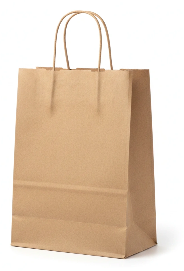 Sacola de papel kraft com alças